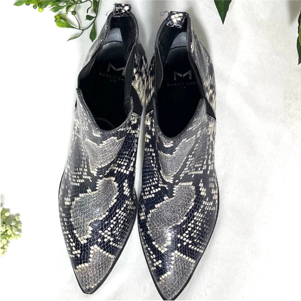 Snakeskin Ankle Boots - Black and White - Picture 5 of 11